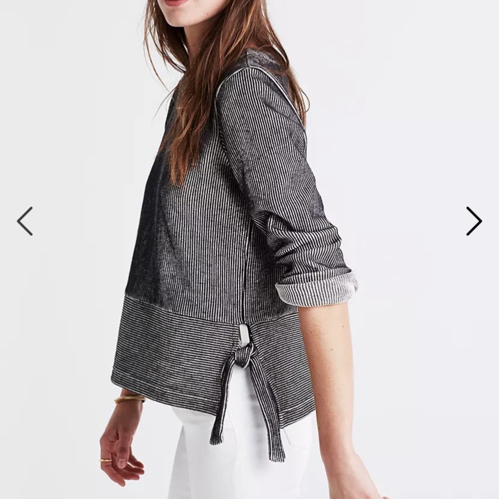 NWT Madewell French Rib Side-Tie Pullover - Picture 3 of 13